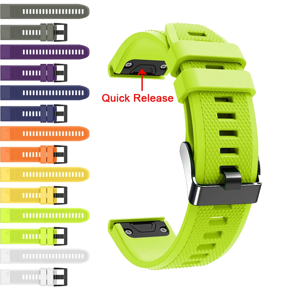 22mm 26mm QuickFit Band for Garmin Fenix 6 6X 6S /5S 5X 5 Plus 3HR Silicone Strap Forerunner 945 935/Instinct Watchband | Наручные часы