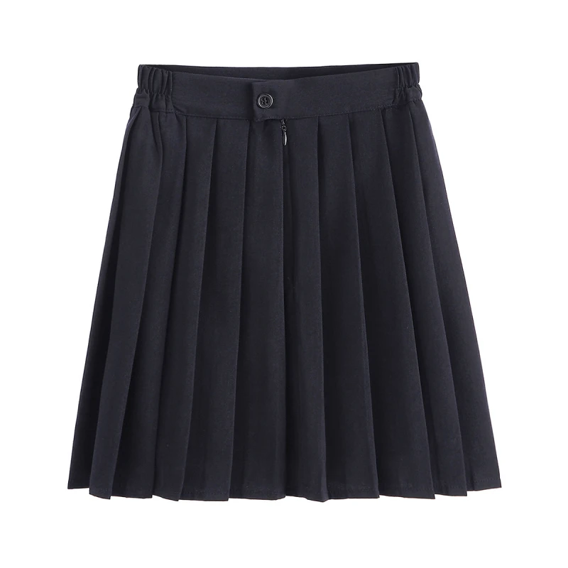 

Japanese Jk Uniform Skirt College Pleated Dress Corset Sexy Girl Navy Women Button Elastic Zipper Graduation Season Clothes