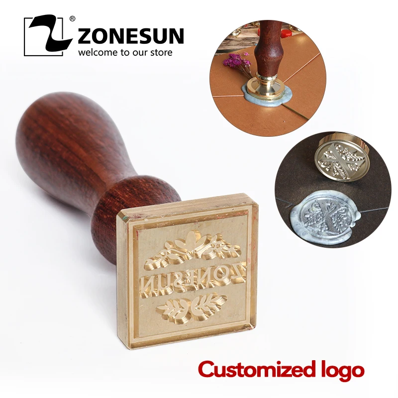 ZONESUN специальная печать штамп с деревянной ручкой для упаковки подарков