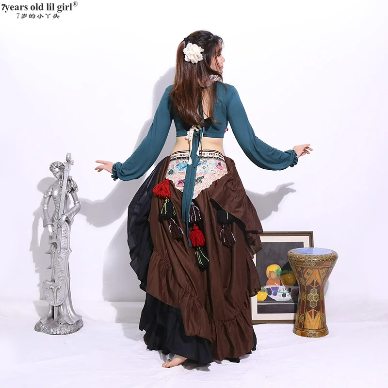 Топ из лайкры и хлопка для танца живота с длинным рукавом|Танец живота| |