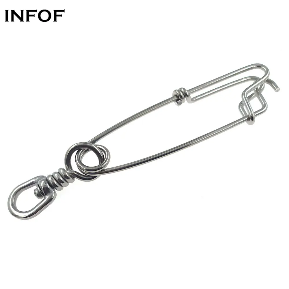 

1-piece Stainless Steel Sea Fishing Swivels Snap Super-strong Fast-Lock Snap Saltwater Fishing Connector Lure Hooks Leaders