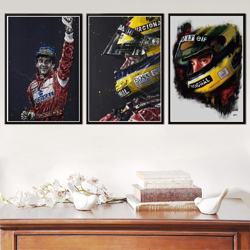 Ayrton Senna F1 Formula Legend Star Champion гоночный автомобиль Холст Картина винтажный постер и