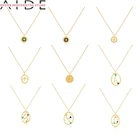 AIDE 925 Серебряное ожерелье 2021 тренд с яркими кристаллами; Обувь, овальные 12 созвездий кулон ожерелье изысканные свадебные украшения