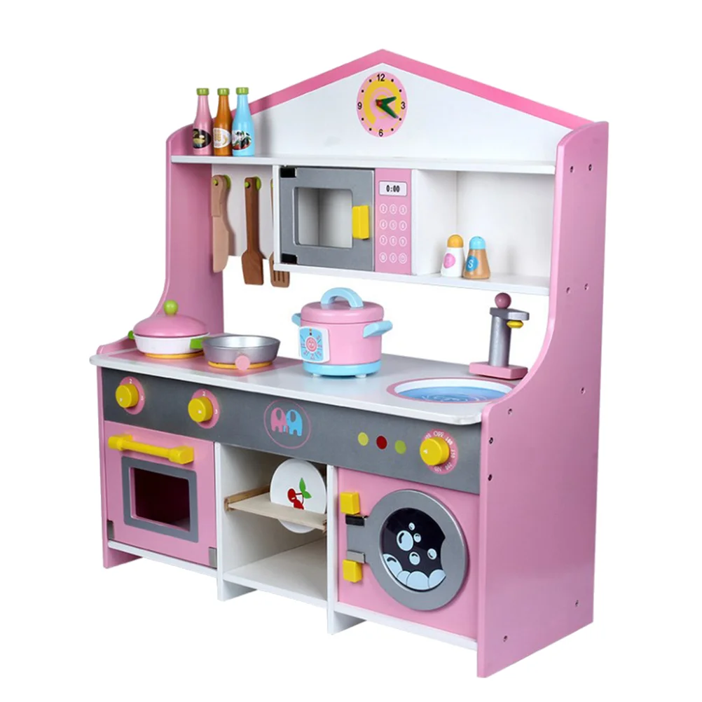 

Japanese Style Children's Cooking Toys Wooden Kitchen Stove Set (Kitchen B)