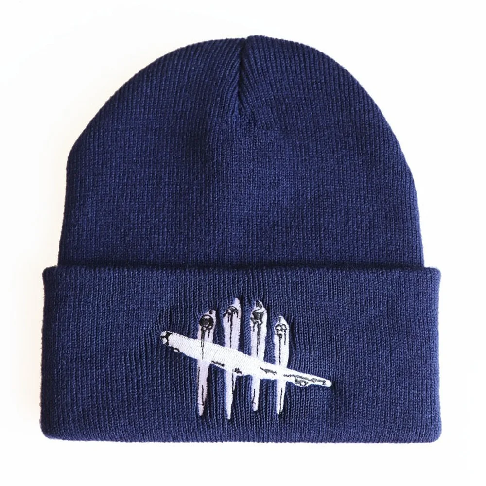 

Dead By Daylight Beanies Cotton Embroidery Solid Hip-hop Skullies Unisex Survival Game Casual for Men Women Knitted Winter Hat