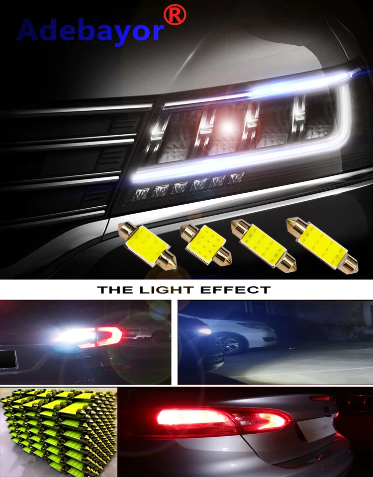 Лампы светодиодные 6500K 12SMD C10W C5W 31/36/39/41/42 мм 12 В 1 шт.|Сигнальная лампа| |