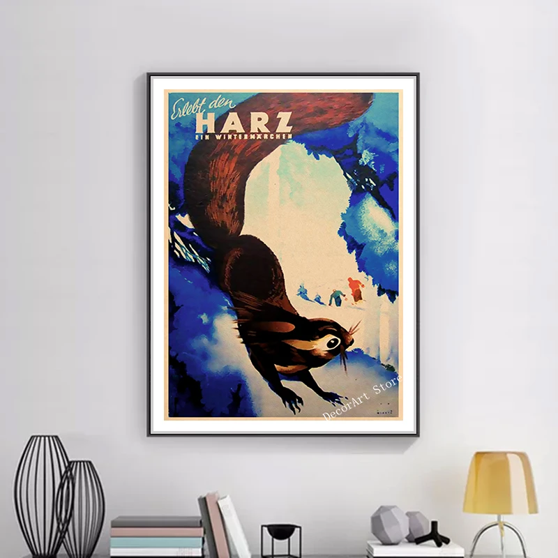 Лыжи в Альпах Австралия Новая Зеландия холст живопись старинные стены крафт