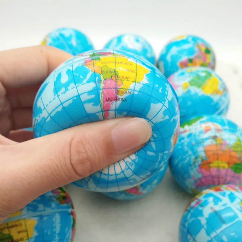 6 шт. 3 см мячи для снятия стресса Earth Planet World Map антистрессовые шары из мягкой