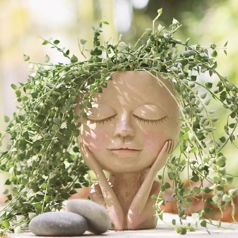 Керамическая ваза Ikebana для цветов с изображением Человека искусственная смола