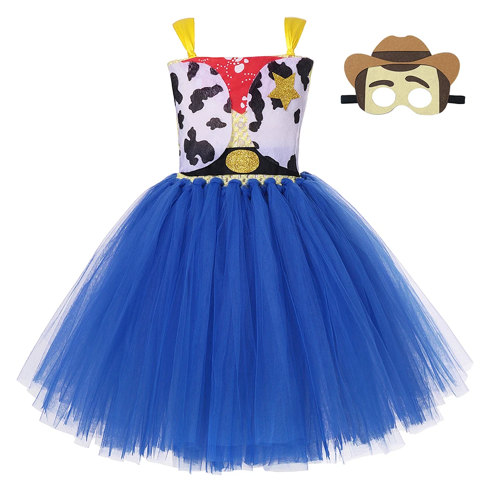 2 4 6 8 10 12 Years Story of Toys Summer Off Shoulder Tutu Dress for Girls Woody Buzz Jessie Forky Bo Peep Party Kid Tulle Frock | Детская
