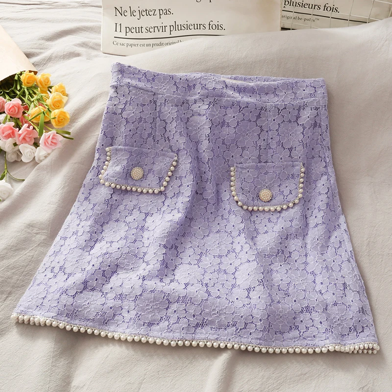 Летняя и осенняя новинка Элегантные мини юбки с кружевом для офиса женские