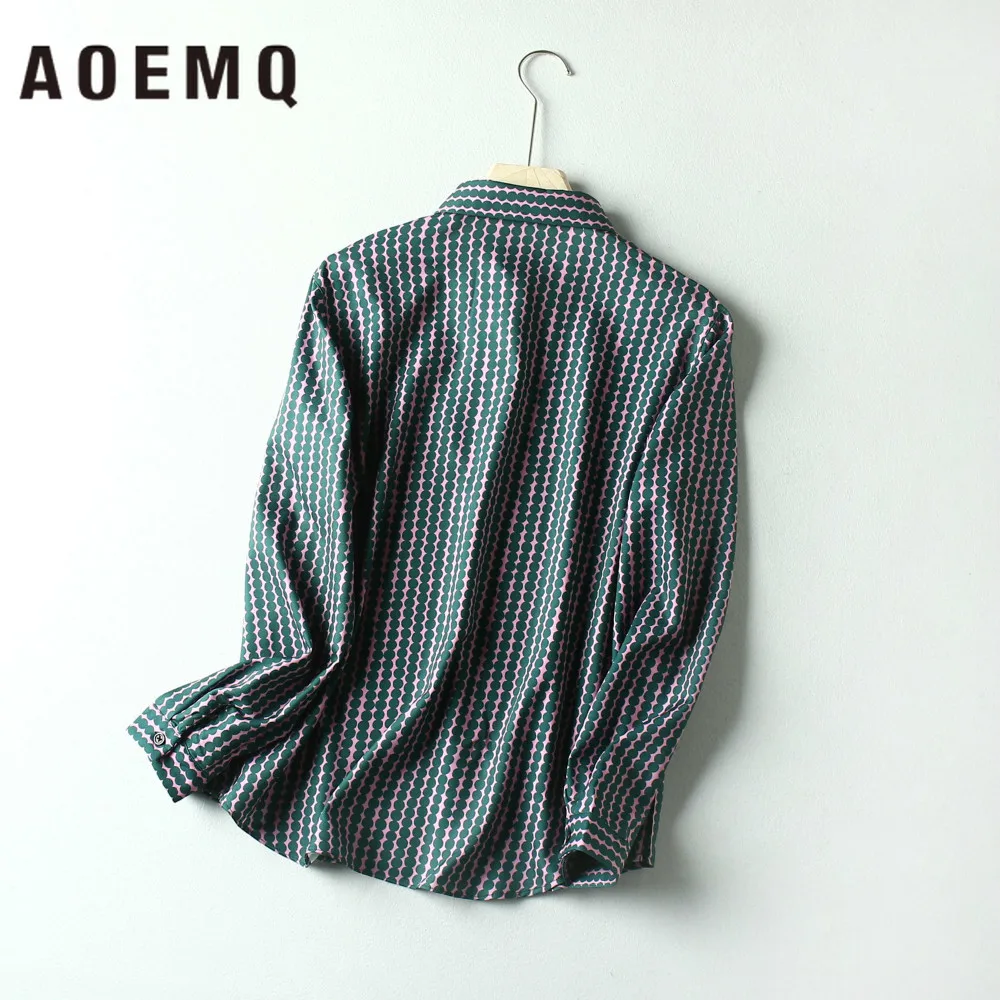 AOEMQ модные рубашки для ночного клуба молодых людей с принтом в горошек темного