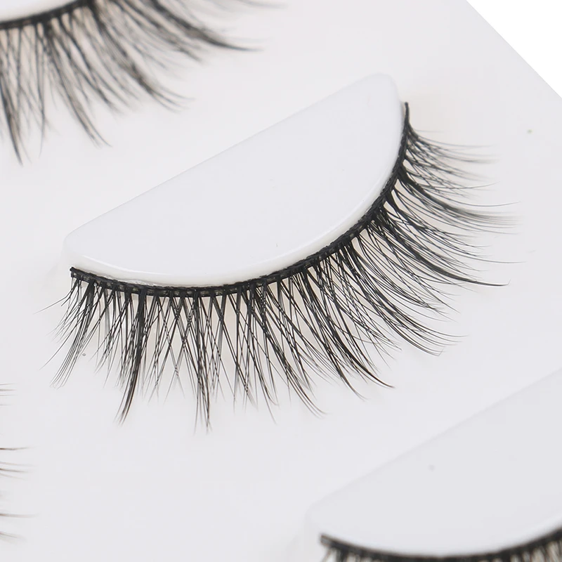 3 пары натуральных накладных ресниц толстый макияж настоящие 3D норковые ресницы