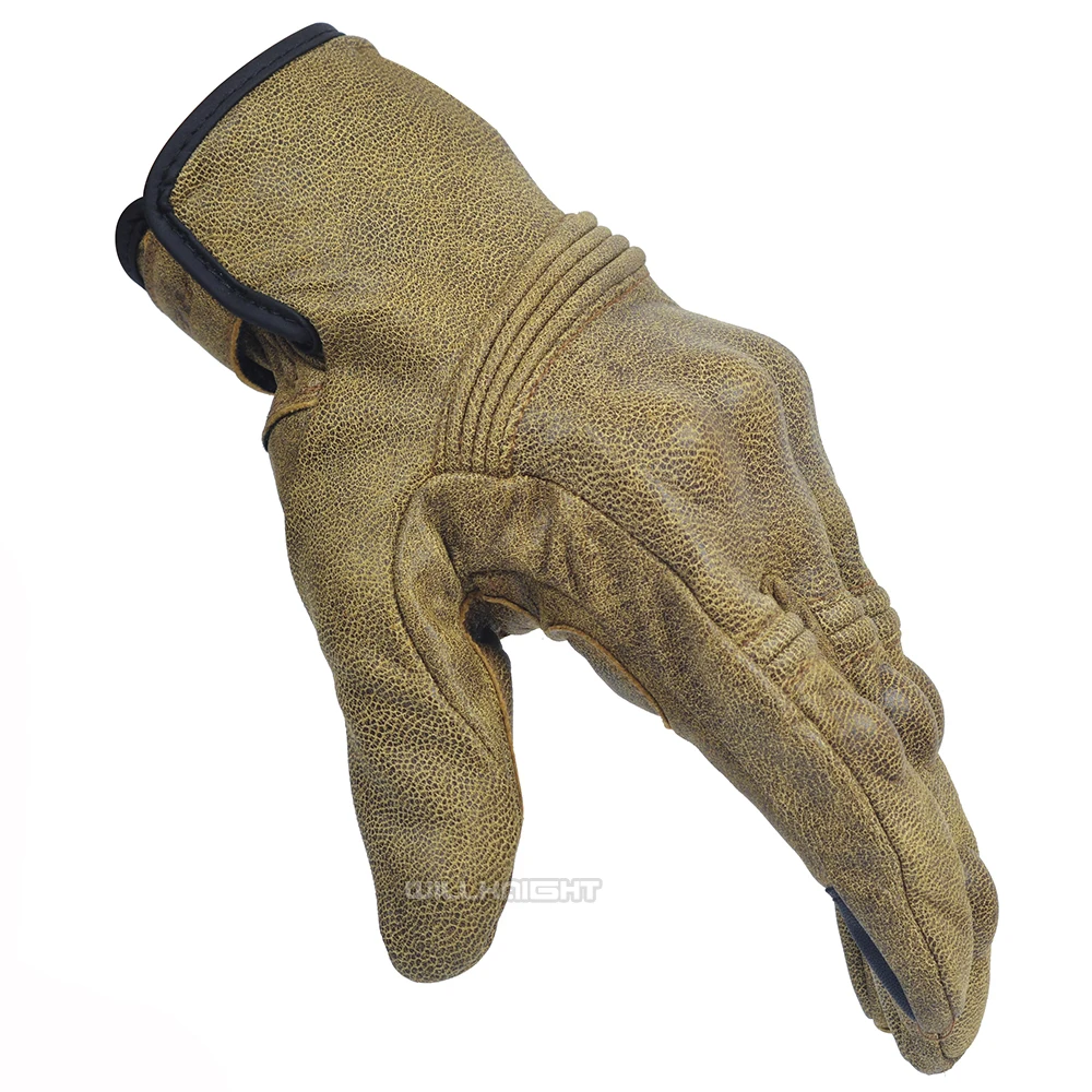 Гоночные перчатки из воловьей кожи в стиле ретро Классические мотоциклетные для