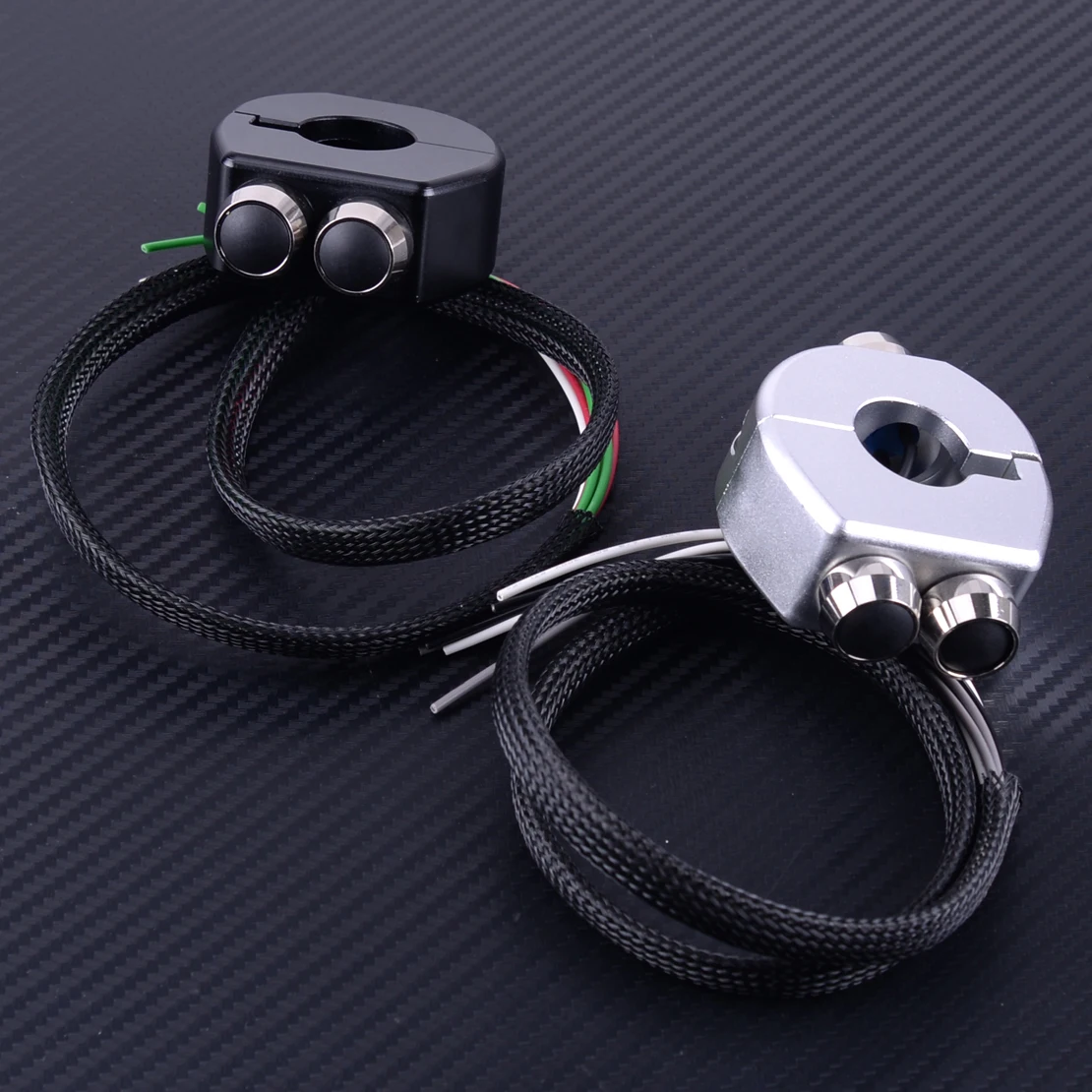 

3 in 1 Aluminum alloy Cafe Racers Custom Motorcycle Handlebar Button Latch CNC Switch