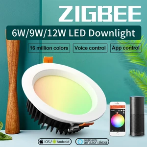 ZIGBEE LED Downlight Smart Home Ceiling Lamp RGBCCT LED Dimmable Light Work with Ecoh Plus Smart Things Voice Control Alexa