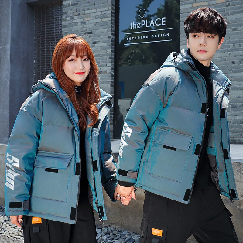 Winter men's down jacket high-quality fashionable cotton coat Hot style gloosy color short down jacket