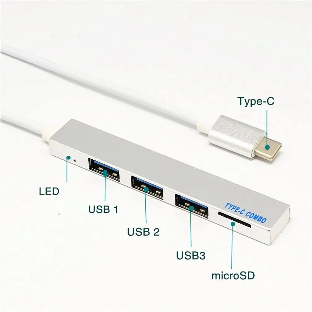 

Type-c Hub Docking Station USB Hub Splitter Usb2.0 TF Card HUB Mini Style Aluminum Alloy Multifunctional Docking Station