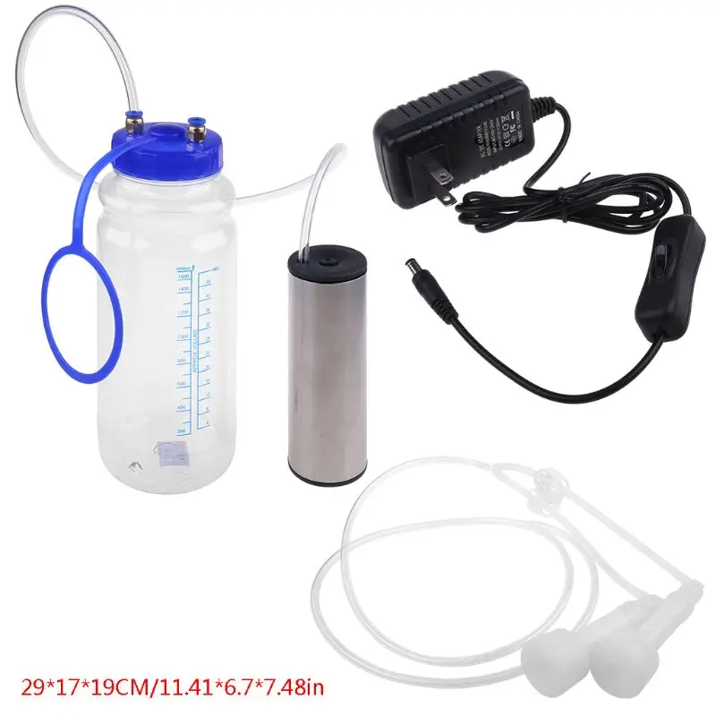 

Goat Milker Machine Electric Portable Cow Sheep Milking Machine Set Manual Pump One Teat Milker with Pulse Controller(for