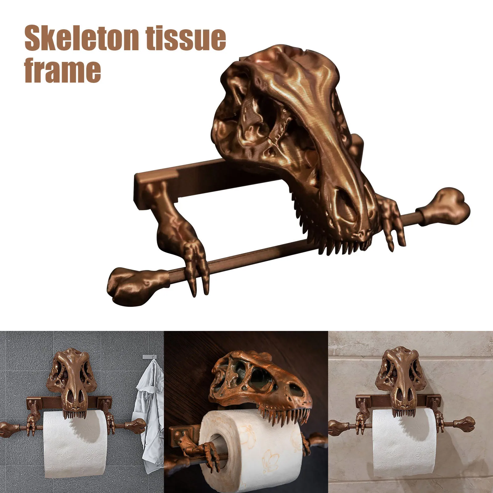 

Dinosaur Tissue Holder Skull Toilet Paper Holder Bathroom Storage Toilet Paper Holder Salle De Bain Wc Bathroom Accessories L*5