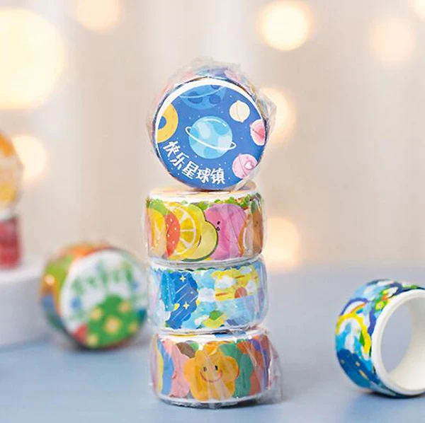 

1PC planet Fruit Series Pattern Sticker Freehand Sketching Color Base Handbook Decoration Cute Stationery Supplies(ss-563)