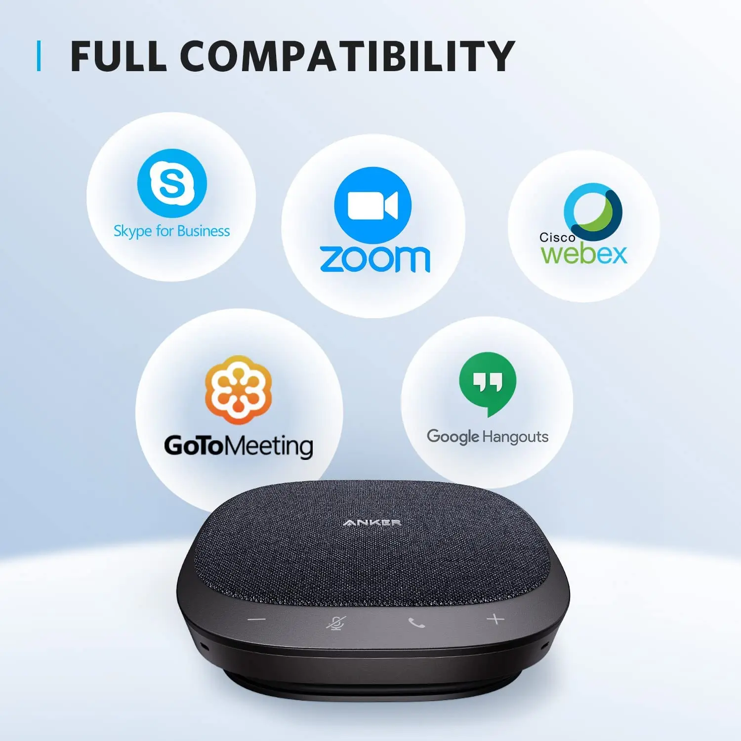 Anker PowerConf S330 USB Speakerphone, Conference Microphone for Home Office, Smart Voice Enhancement, Plug and Play images - 6