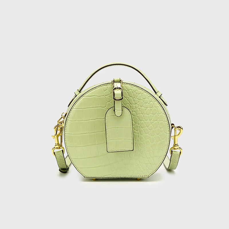 

Summer New Style Luxury Designer Babel Pinkors Handbag Small Round Stone Pattern PU Leather Shoulder Cosmetic Bag For Women