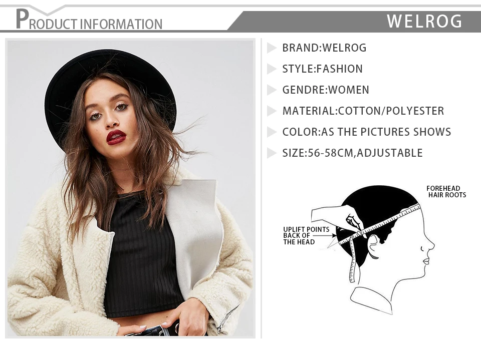 WELROG, новинка, шерстяные шапки с широкими полями, британский стиль, для мужчин и женщин, модный однотонный топ, шапка, Осень-зима, гладкие, унисекс, фетровые шляпы