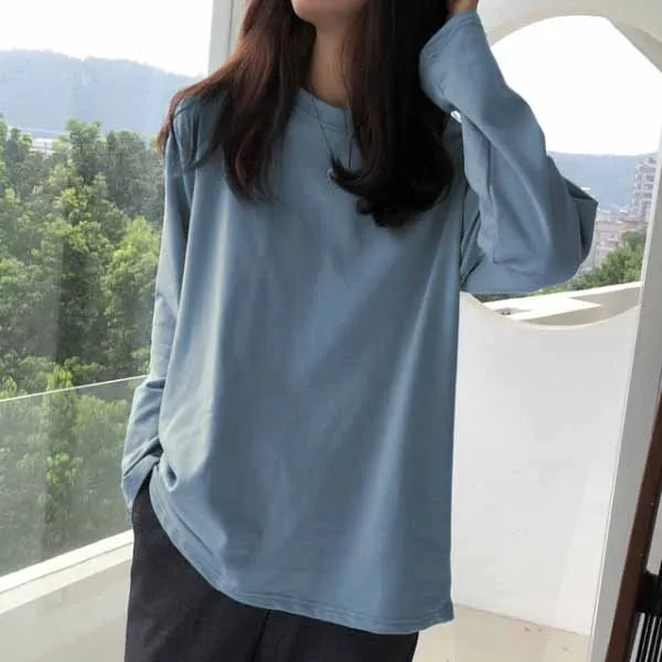 MaY 3352 lan Harajuku Vintage t shirt Ulzzang Girlfriends kawaii rainbow stripe t-Shirts autumn Women Casual Loose long Sleeve pink Top Femme - Цвет: MaY 3352 lan