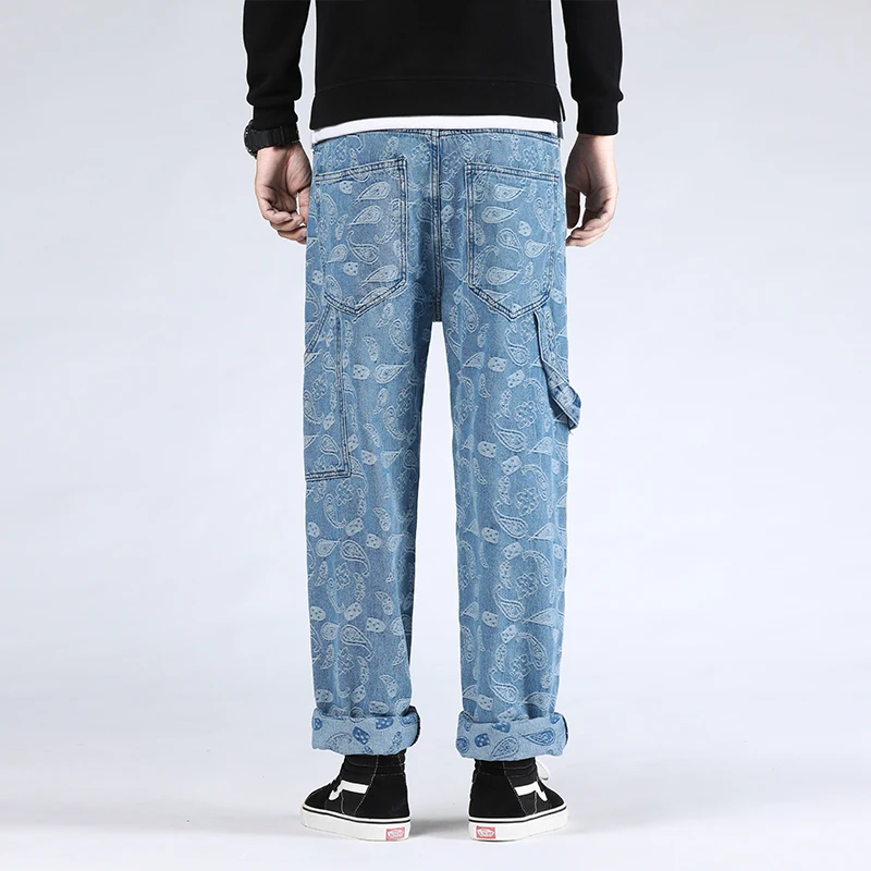 46 Plus Size 2021 High Quality Men's Baggy Denim Male Casual Straight Pants Fashion Jeans Loose Trousers Versatile Streetwear