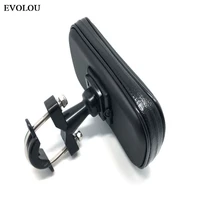 evolou phone holder motorcycle bicycle phone bag pouch for iphone 12 11 xr samsung s20 m51 mobile support stand waterproof cover