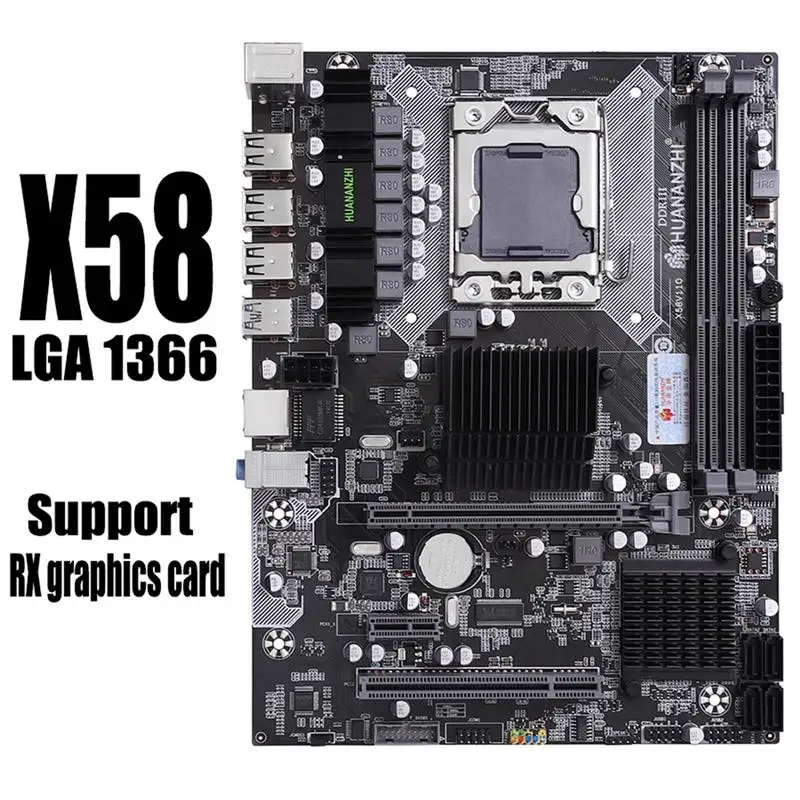 Brand New X58 LGA 1366 X58 Motherboard Support RECC NON-ECC DDR3 And Xeon Processor USB3.0 AMD RX Series X5670 X5575 X5650 X5660