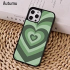 Чехол для телефона с зеленым сердцем для iPhone 12 13 mini X XS XR 11 Pro Max SE 2020 5 6S 7 8 Plus Samsung Galaxy S20 S21 S22ultra