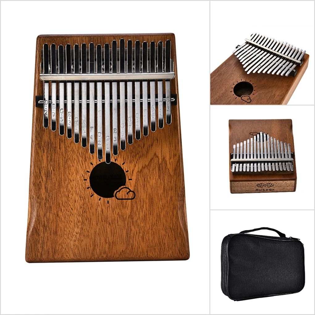 

17 Keys Piano Wooden Resonating Chamber Kalimba Tuner Hammer Carry Bag Song Book Instrument Kit