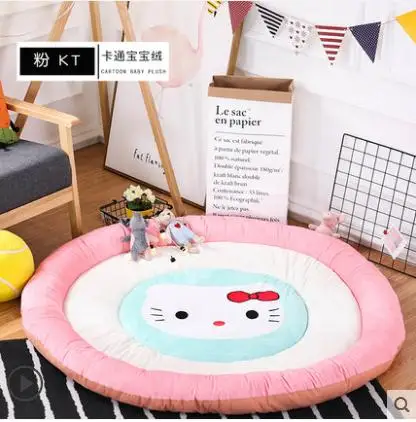 145cm Cotton Reversible Carpet,Pope Woven Carpet Woven Solid Color Round Rug Cushion Circular living Room Bedroom Rug - Цвет: Черный