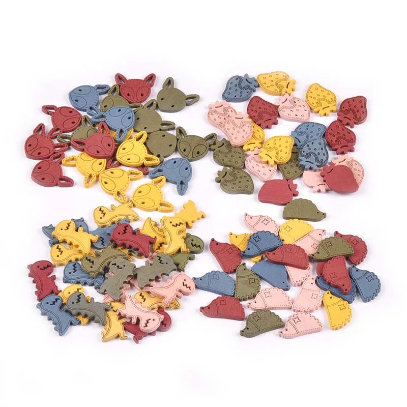 50 шт. лиса/Динозавр/Ежик необработанные деревянные ломтики Сделай Сам