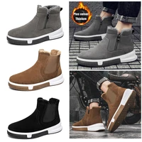 new winter snow boots men comfortable warm ankle boots outdoor slip on men casual shoes high top sneakers plush winter men boots