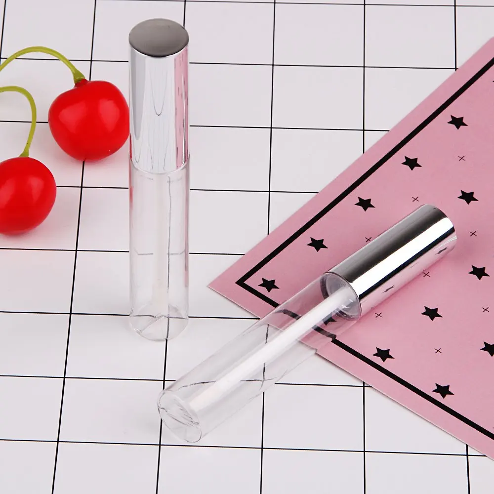 10 шт. мл Пустые контейнеры для блеска губ серебряная крышка наконечник кисти