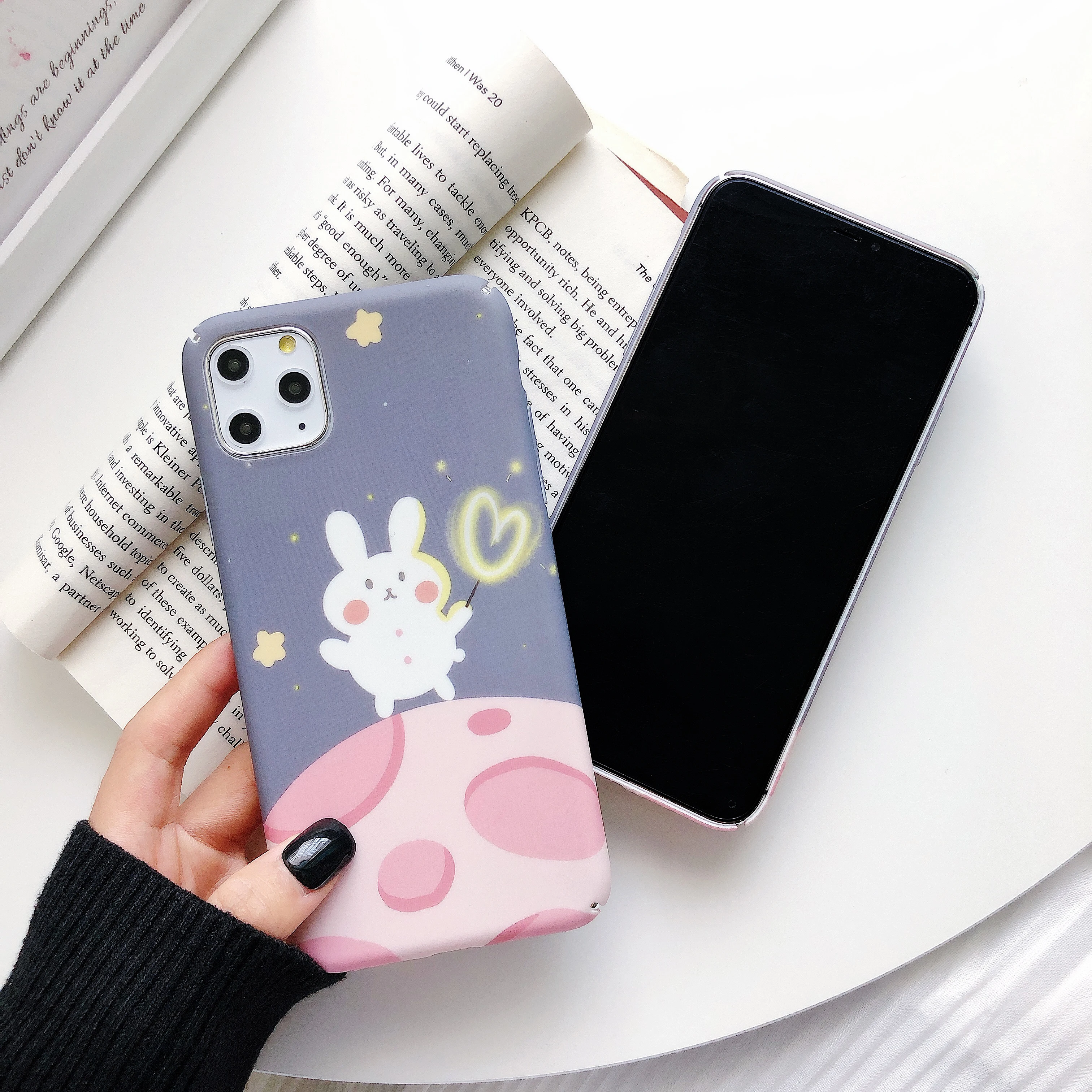 Матовый Жесткий PC чехол для телефона iphone 11Pro MAX X XS XR 8 7 6 6S plus милый кролик матовая