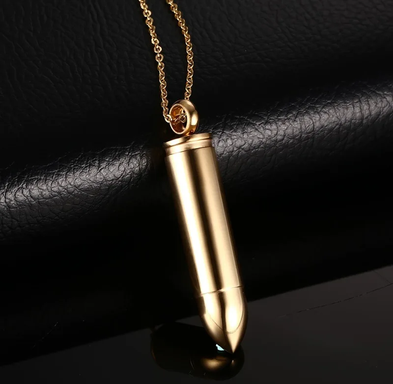 

FXM stainless steel necklace hot sell popular single women 50mm Bullet USA lover gift women jewelry