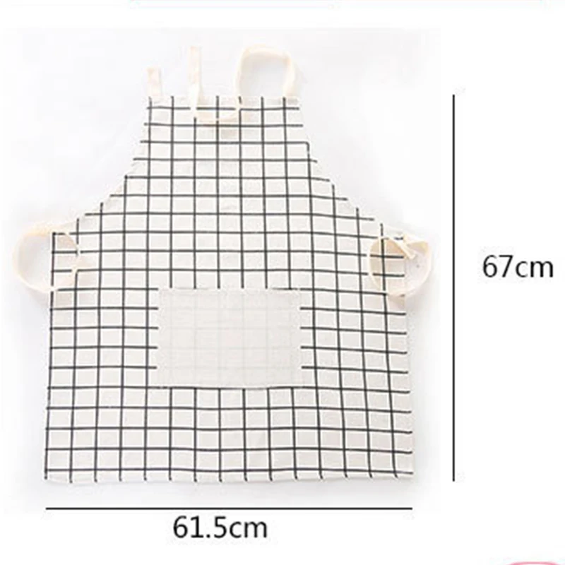 Фартук Кухонный клетчатый из хлопка и льна для мужчин женщин без рукавов