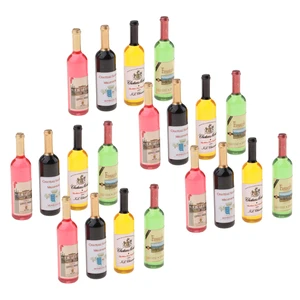 5 комплектов 112 миниатюрные бутылки для кукольного домика, бутылки для вина, шампанского, кухонные аксессуары