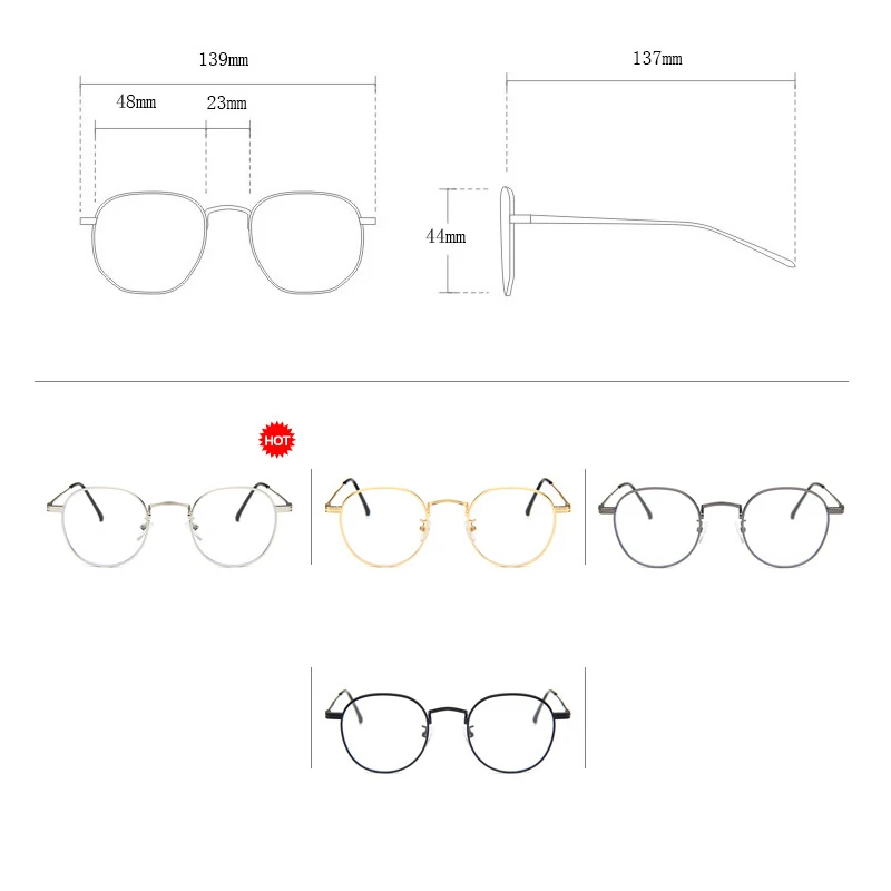 

Metal Bluelight Glasses Frame New Exquisite Silver-white Flat Mirror Eyeglasses Frame Students Circle