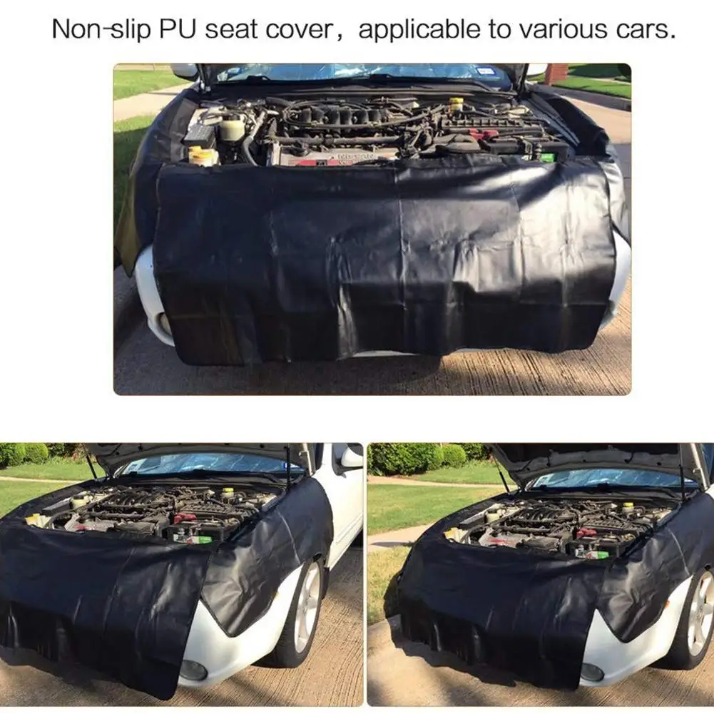 

Front Cover Car Protective Pad Auto Repair Fender Cover PU Leather With Magnet Anti-scratch Dirt-proof Cloth Protective Mat