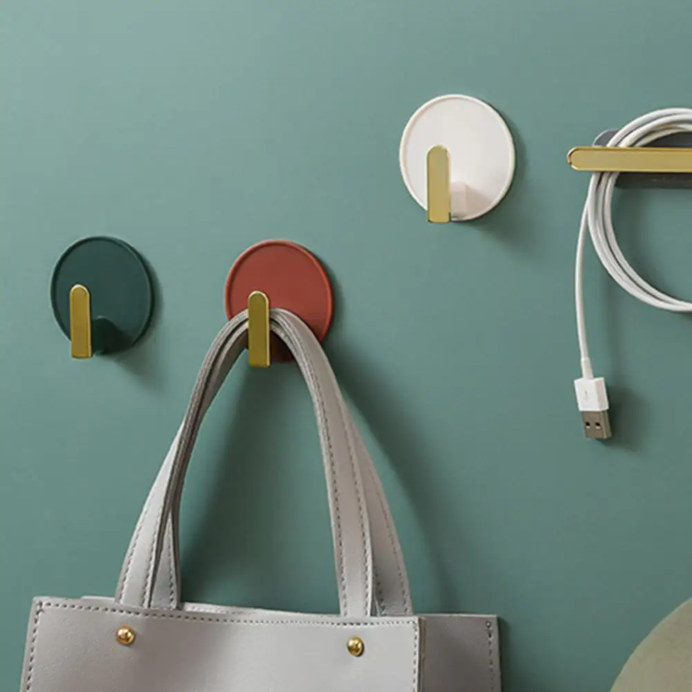 

Пластиковый декоративный настенный крючок для хранения одежды, 4 шт./компл., самоклеящийся, вращение на 360 градусов