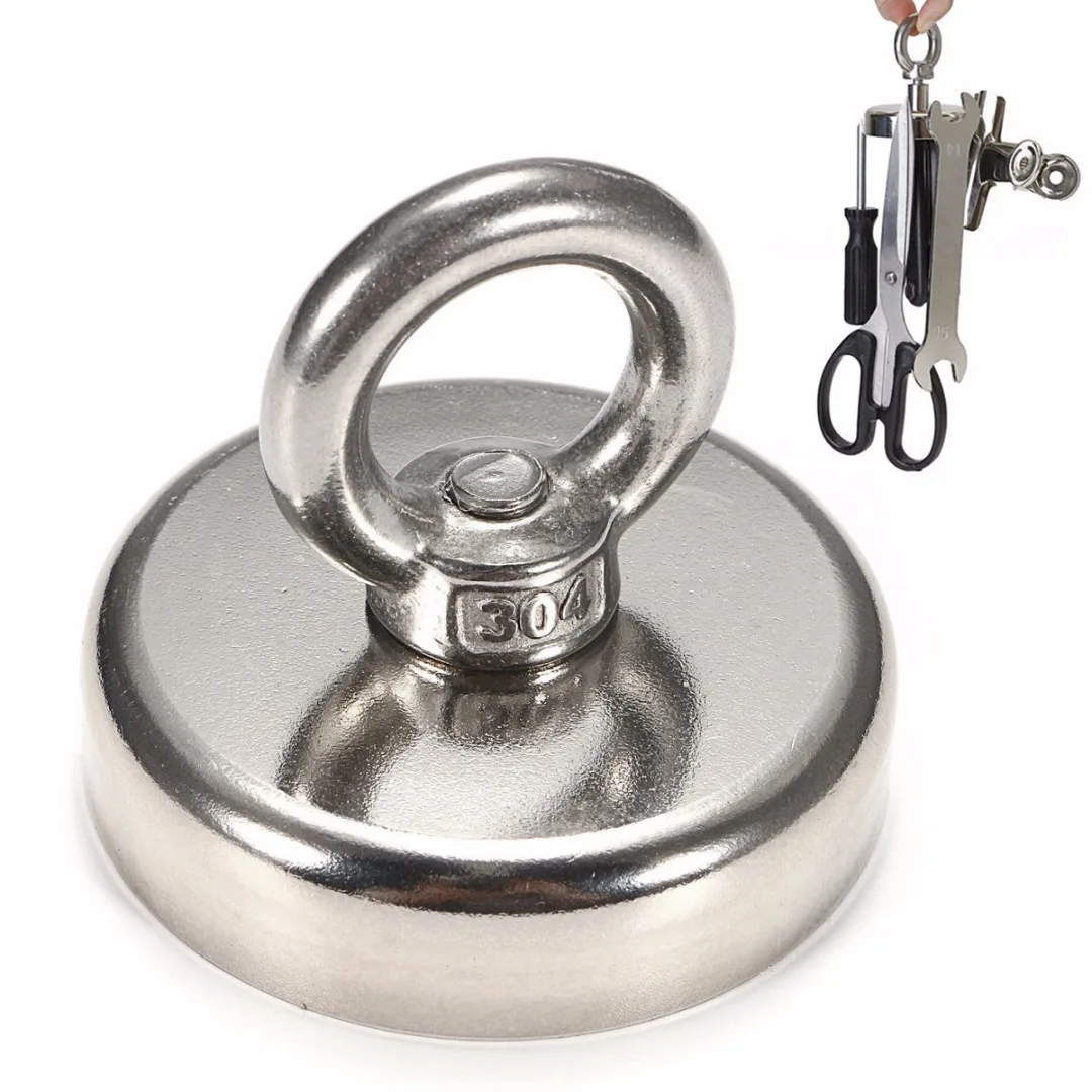 60 мм Диаметр рыболовного магнита магнитный датчик обнаружения 304 неодимовый