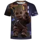 Футболка с супергероем из фильма Хранитель Галактики, летняя Горячая Распродажа, новинка, парные 3D футболки с принтом Грут, детский цветочный горшок Грут, Топы И Футболки