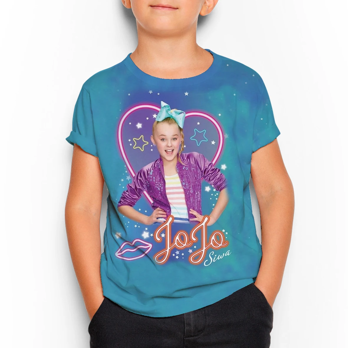 

Children's Clothing JoJo Siwa Kawaii 3D Cartoon Boys Girls Oversized T-shirt Summer Tops Tee Kid Short Sleeve Clothes T-Shirt