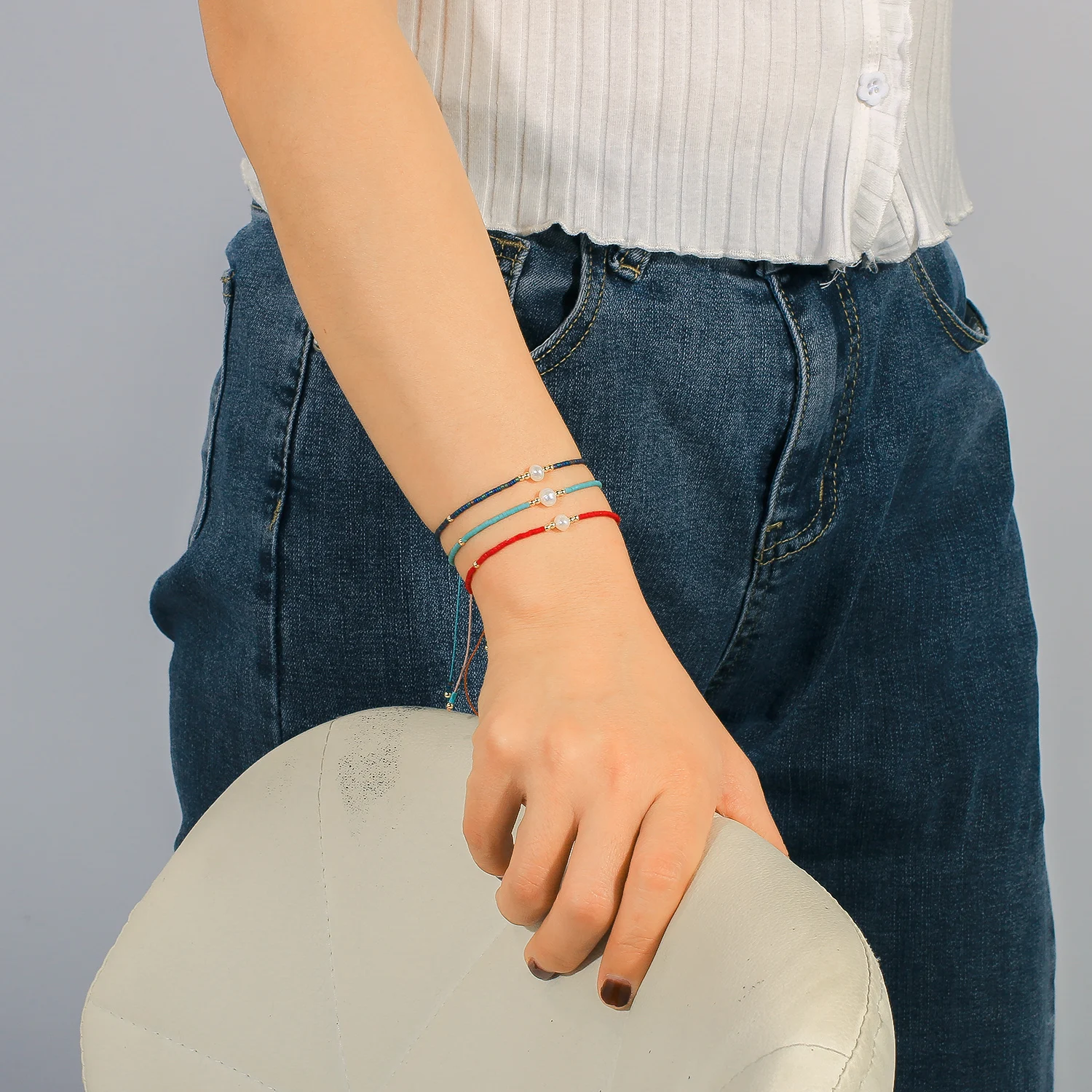 

KELITCH Miyuki Women Gift Pearl Beaded Bracelets Boho Strand Bangles Handmade Cuff Bracelet Ethnic Fashion Jewelry