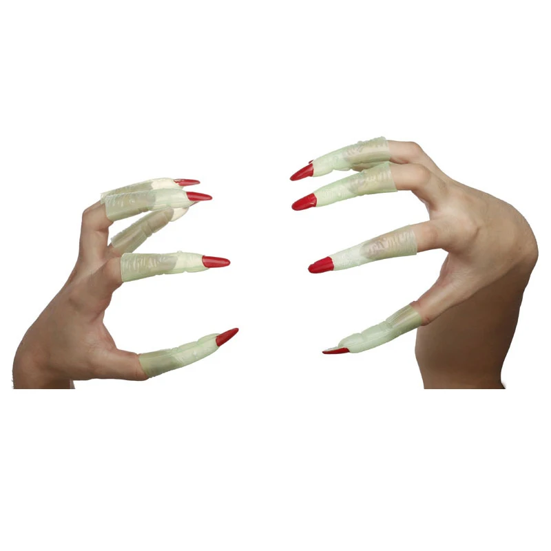 Зомби искусственные пальцы ведьминские ногти набор крышки Хэллоуин реквизит